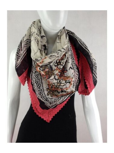 ÉCHARPE BORDADA COM MIÇANGAS