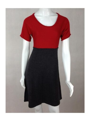 VESTIDO CALVIN KLEIN VERMELHO E CINZA