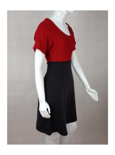 VESTIDO CALVIN KLEIN VERMELHO E CINZA