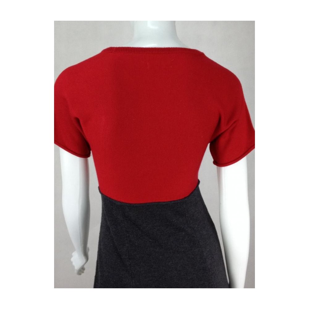 VESTIDO CALVIN KLEIN VERMELHO E CINZA