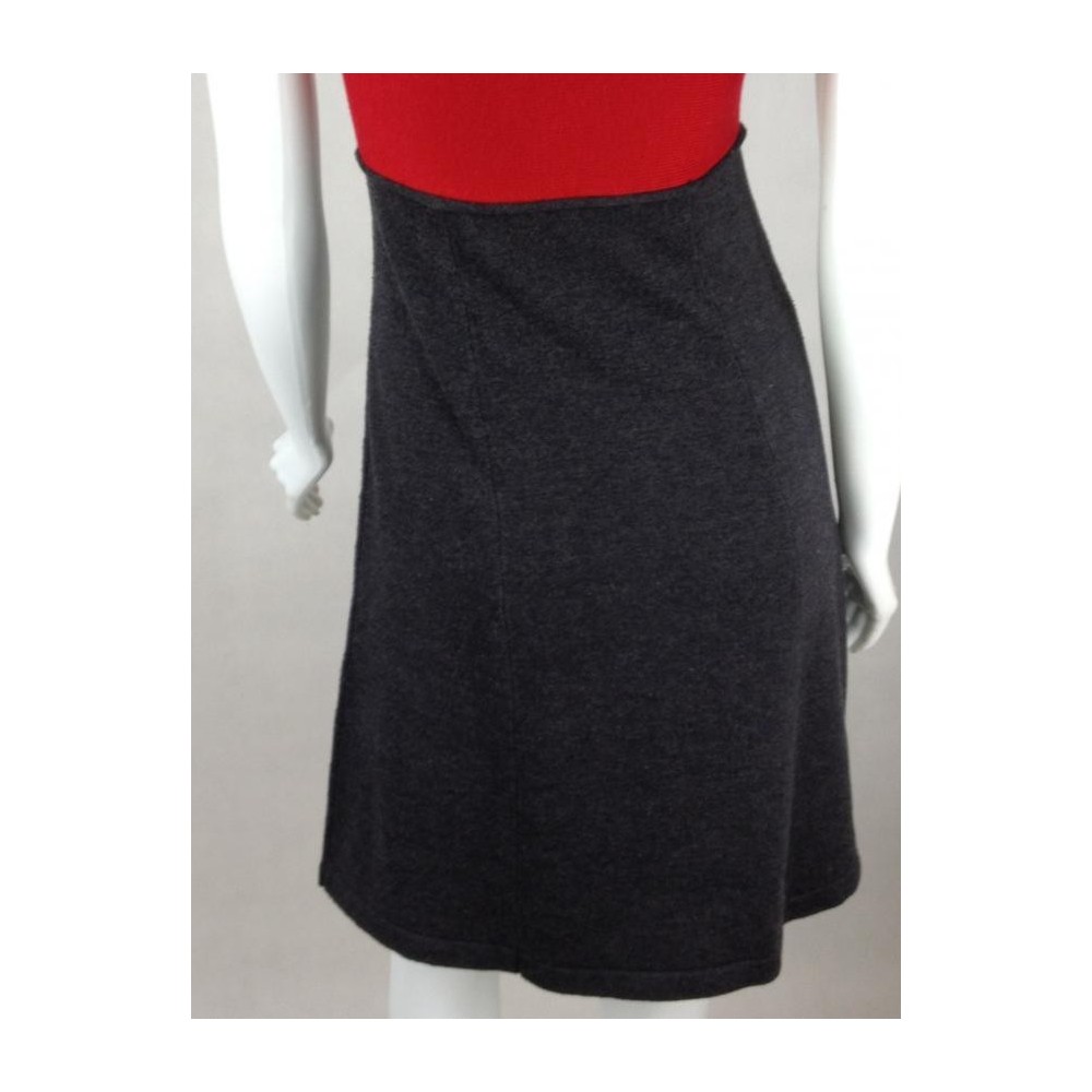 VESTIDO CALVIN KLEIN VERMELHO E CINZA