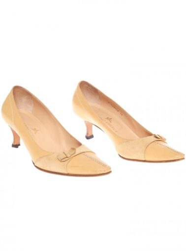 SAPATO TANINO CRISCI DE COURO COM DETALHE EM CAMURÇA