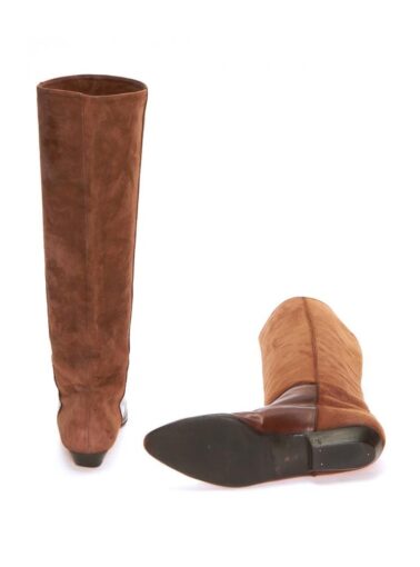 BOTA FENDI DE CAMURÇA E COURO