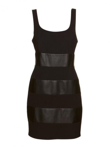 VESTIDO MALHA E COURO