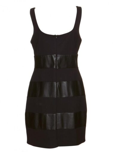 VESTIDO MALHA E COURO