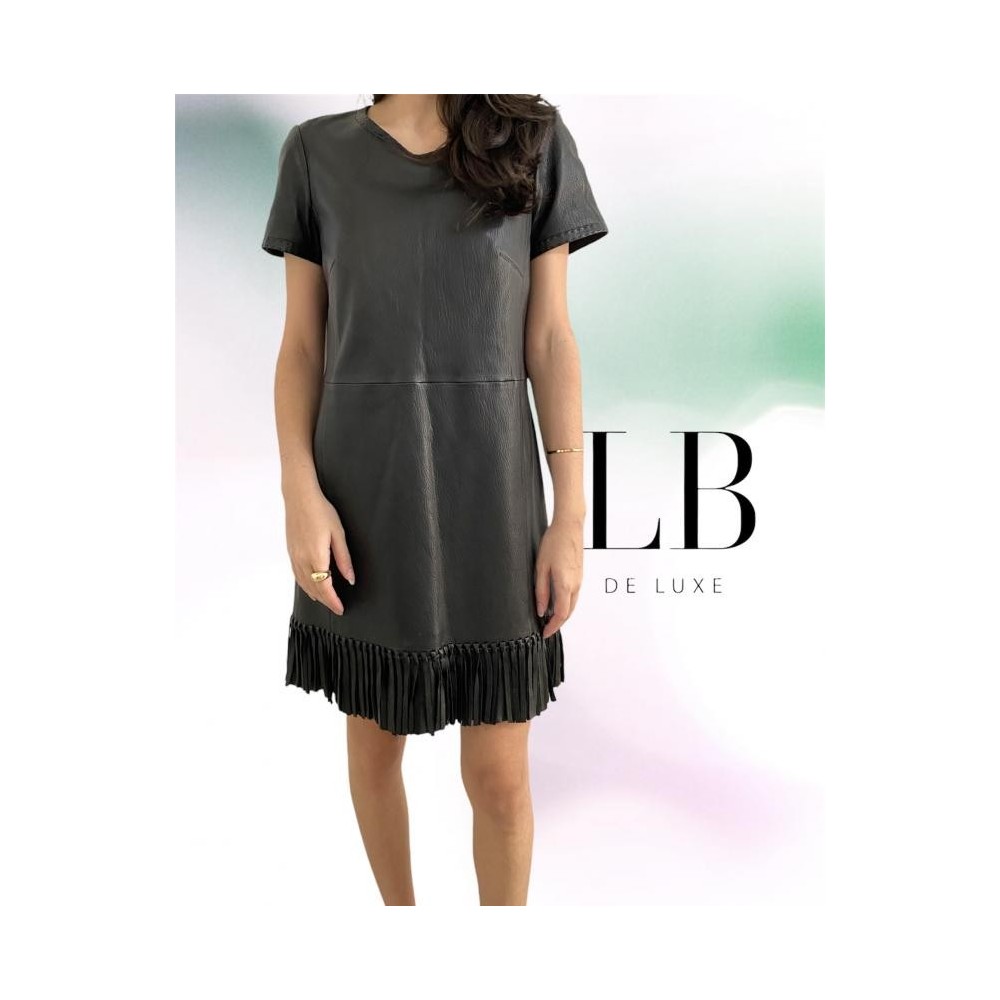 VESTIDO PAULE KA DE COURO