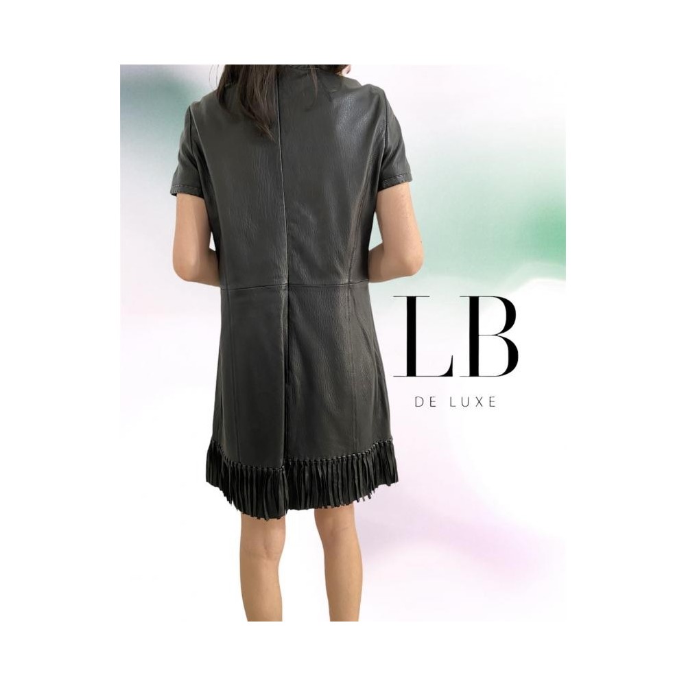 VESTIDO PAULE KA DE COURO