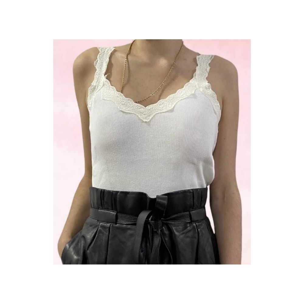 CAMISETA REGATA COM RENDA