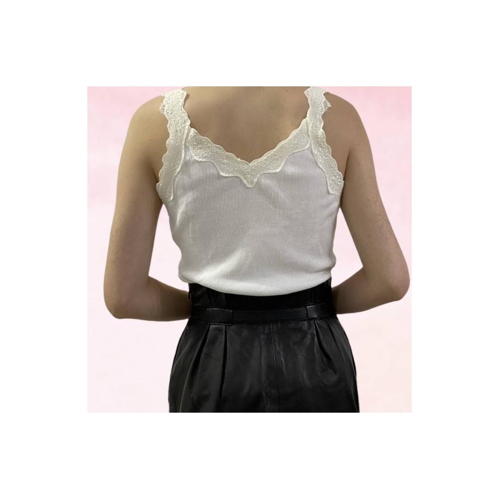 CAMISETA REGATA COM RENDA