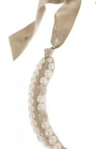 COLAR LANVIN MESH-ENCASED PEARL RIBBON