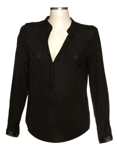 CAMISA ZARA COM DETALHES EM COURO