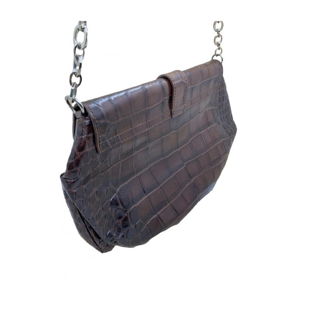 CLUTCH FURLA CROCO MARROM