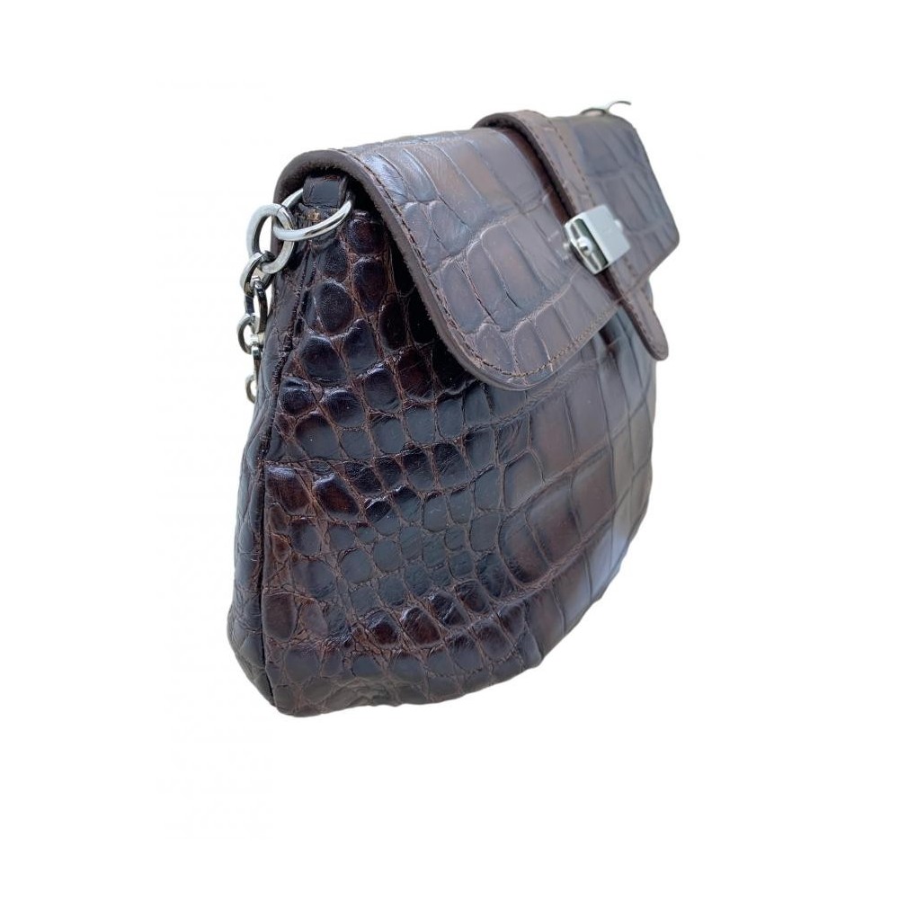 CLUTCH FURLA CROCO MARROM