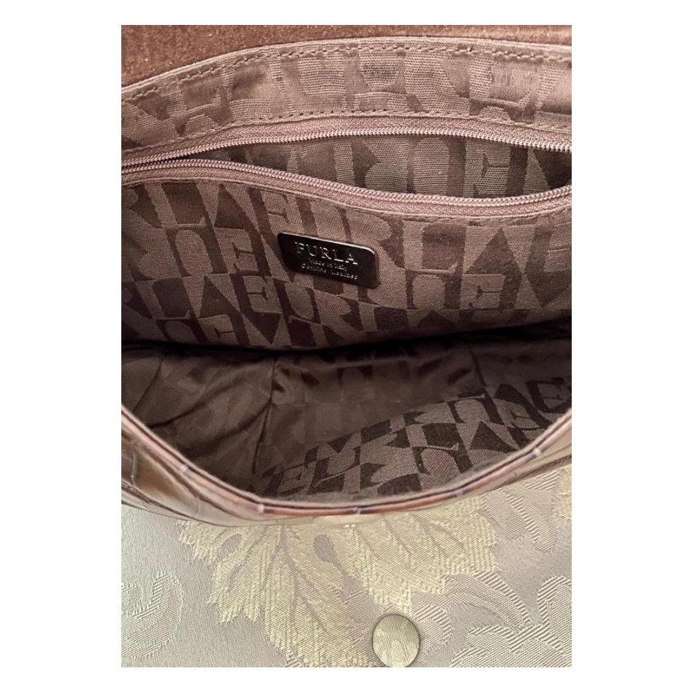 CLUTCH FURLA CROCO MARROM