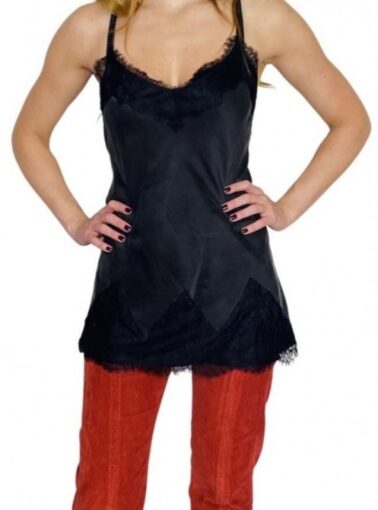 BLUSA MIXED DE SEDA COM RENDA